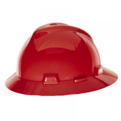 454736-HELM MSA FULLBRIM RED COLOUR C/W STAZ-ON